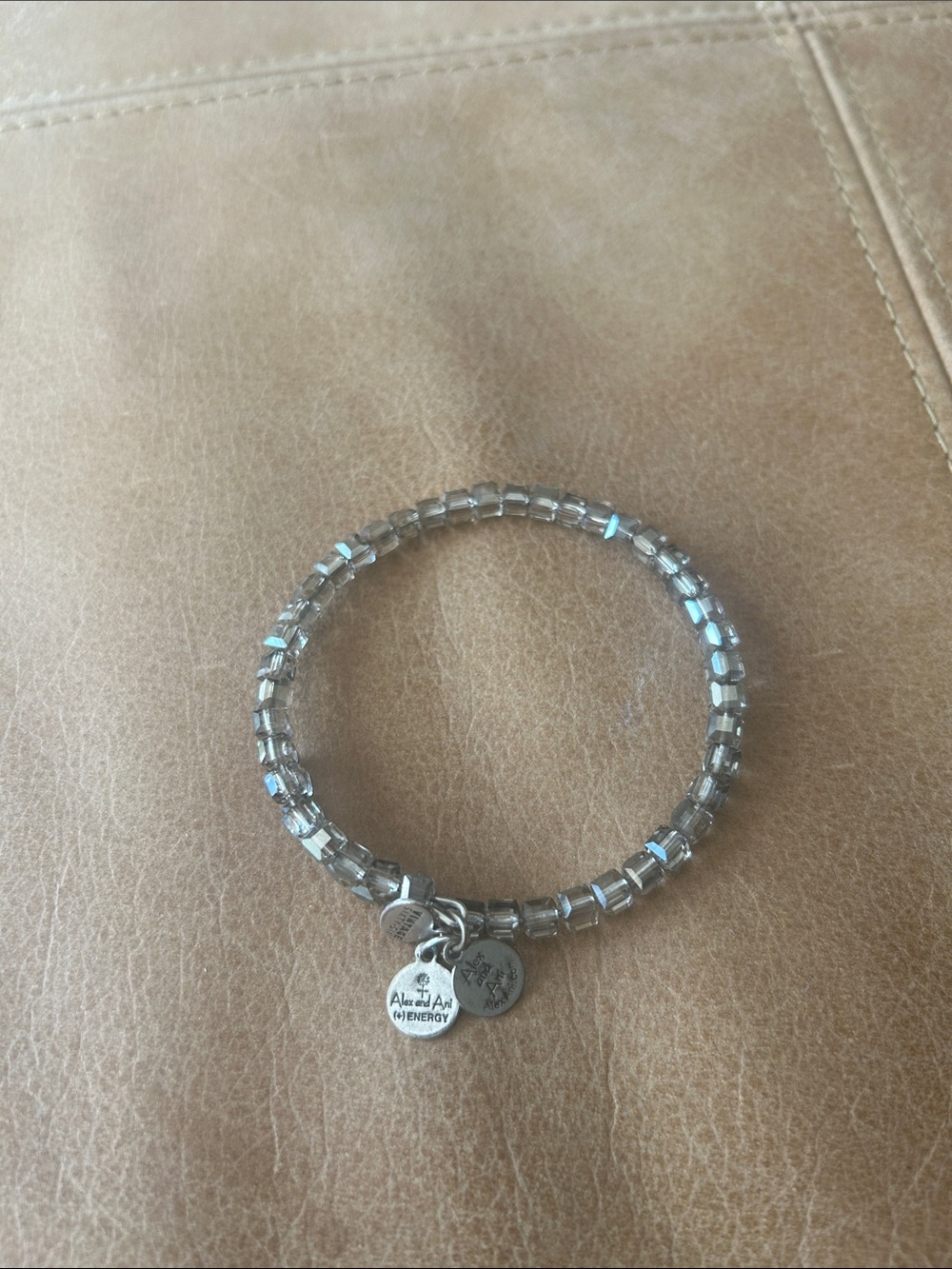 Alex and Ani Silver and Gray Beaded Expandable Wrap Bracelet